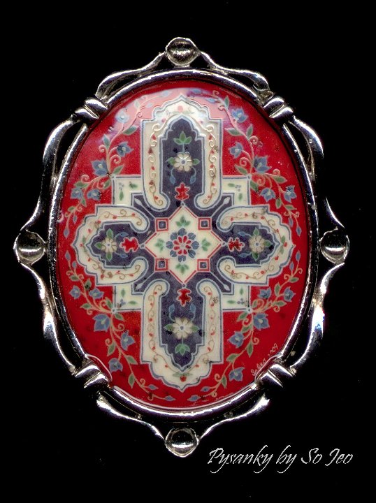 Kashan Bazaar Persian Brooch Pin Pysanky By So Jeo